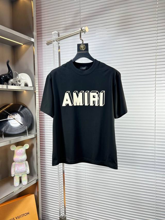 支持年后退换 Amir* Ss25早春新款短袖T恤，高版本 官W1-1克重260 顶级图案Logo，帅气时尚，简约百搭款。面料棉 遇水既软 不仅挺括，保持潮流的 - 点击图像关闭