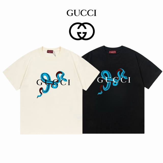 支持年后售后！ 。 Gucci古驰 新春蛇年限定短袖 双纱260克 ：黑色 杏色 ：Xs-L