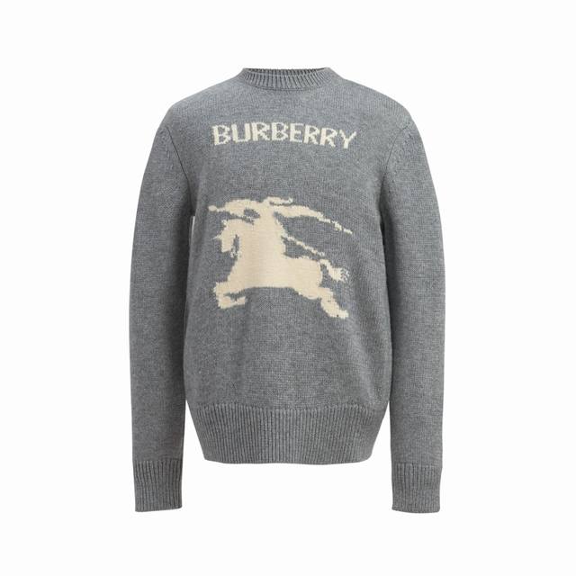 支持年后售后！ 。25Ss Burberry马术骑士徽标羊绒混纺针织衫 1.羊毛羊绒混纺面料： 精选高品质的羊毛与羊绒原料，按照一定的比例进行混纺。羊毛提供保暖