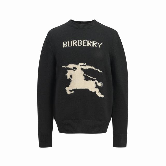 支持年后售后！ 。25Ss Burberry马术骑士徽标羊绒混纺针织衫 1.羊毛羊绒混纺面料： 精选高品质的羊毛与羊绒原料，按照一定的比例进行混纺。羊毛提供保暖