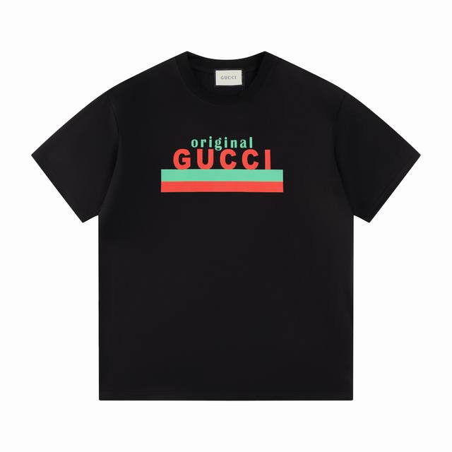 Gucci 短袖T恤 男女同款 -采用原版280G100%纯棉面料 柔软舒适 螺纹同缸定染零色差 独家品质区别通货 欢迎对比 -颜色： 黑色 -码数：Xs S - 点击图像关闭