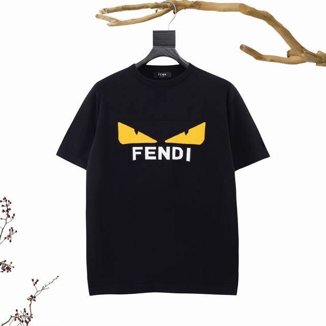 2024早春新款 重磅推出提花小怪兽针织毛衣高密度短袖 Fendi 芬迪小怪兽，早春走秀款 个性提花高工艺 男女同款 采用进口定制定染面料 过水不变形不缩水 颜