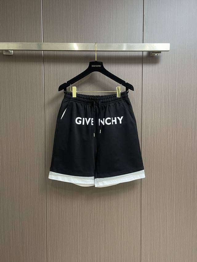 支持年后售后 Givenchy 2025Ss早春字母Logo标识短裤，特订面料宽松直筒版型，开合五金配件全套辅料配备 采用原版双面面料制作 32S高密精梳棉绒＋