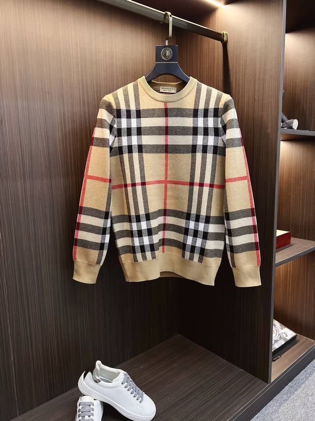 支持年后退换 Burberry 巴宝莉 2024Ss秋冬最新款专柜同款首发！高端时尚休闲毛衣，超正版型上身瞬间变欧巴！，简约时尚的三维裁剪，工艺独特，原单代工厂