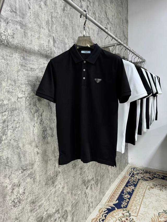 支持年后退换 上新 25Ss P家 最新丝光珠地Polo 原版定制 顶级定制Logo 经典百搭 黑 白 码数48-56