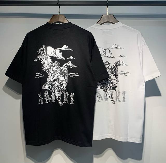 708款 Amiri短袖实拍 黑色 白色 挂拍S. M. L. Xl