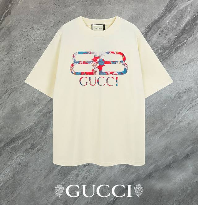 支持年后退换 Gucci~古驰 2025新款高品质圆领短袖T恤 袖口车有进口绣花标 定制定染,手感非常舒服 超级百搭好看的一款短袖 三标齐全 非市场普通版本 随