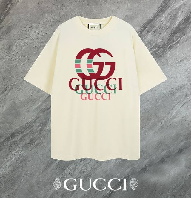 支持年后退换 Gucci~古驰 2025新款高品质圆领短袖T恤 袖口车有进口绣花标 定制定染,手感非常舒服 超级百搭好看的一款短袖 三标齐全 非市场普通版本 随