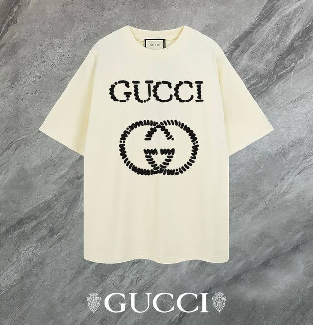 支持年后退换 Gucci~古驰 2025新款高品质圆领短袖T恤 袖口车有进口绣花标 定制定染,手感非常舒服 超级百搭好看的一款短袖 三标齐全 非市场普通版本 随