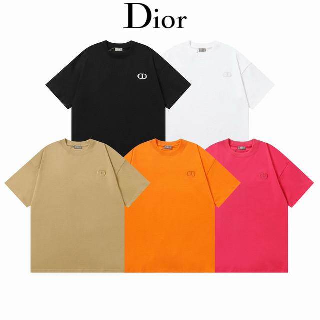 25早春新品 Dior 迪奥 260克圆领短袖T恤 简约Cd小标Logo字母绣花标识 官方同步 高版本 高品质 时尚个性 百搭潮流 纯原品质 原版面料 吊牌 领