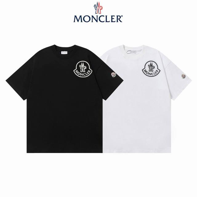 25Ss早春新品Moncler 蒙口 字母Logo 立体压胶 Logo标识精致升级，灵感源自八十年代复古 原版面料 官方同款 短袖T恤 定制260克同缸染面料 - 点击图像关闭