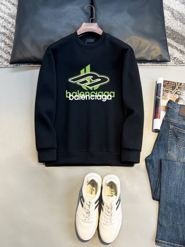 支持年后退换 直 品牌 Balenciaga 巴黎世家 胖子福音 2024Ss秋款最新款长袖圆领卫衣，官网同步发售 清爽透气 采用顶极天丝罗马 舒适柔软 3D立 - 点击图像关闭