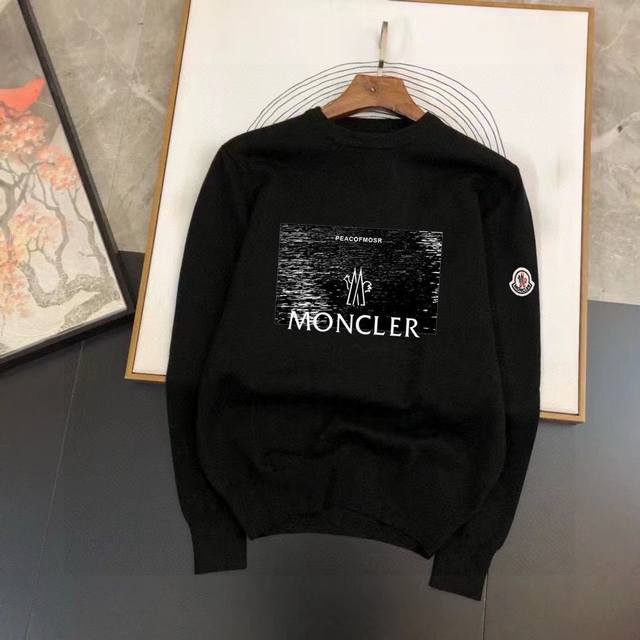 支持年后退换 直 Moncler蒙口 秋冬经典圆领套头羊毛衫，全品相！！！羊毛混纺面料，2024最新款 黄金比例！！修身款软黄金 百搭实用型的单品，搭配及实用性 - 点击图像关闭