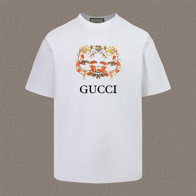 Gucci 古驰 2025Ss 春夏新品 原版面料 官方同款 短袖T恤 定制280 克同缸染面料 手感舒适 春夏最新砖柜同步 时尚又个性 超级百搭 男女同款 人