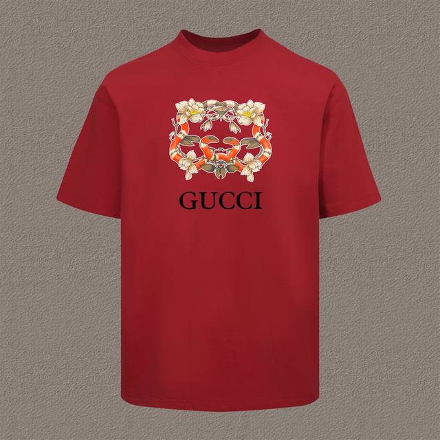 Gucci 古驰 2025Ss 春夏新品 原版面料 官方同款 短袖T恤 定制280 克同缸染面料 手感舒适 春夏最新砖柜同步 时尚又个性 超级百搭 男女同款 人