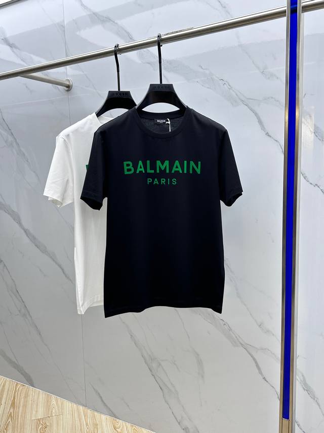 支持年后Balmain 巴尔曼 2025春夏新款字母印花标识短袖，高版本，专柜同步！很有辨识度，超级有质感！叠穿打底就很有博主范儿了 ，低调有品位 ，原版面料