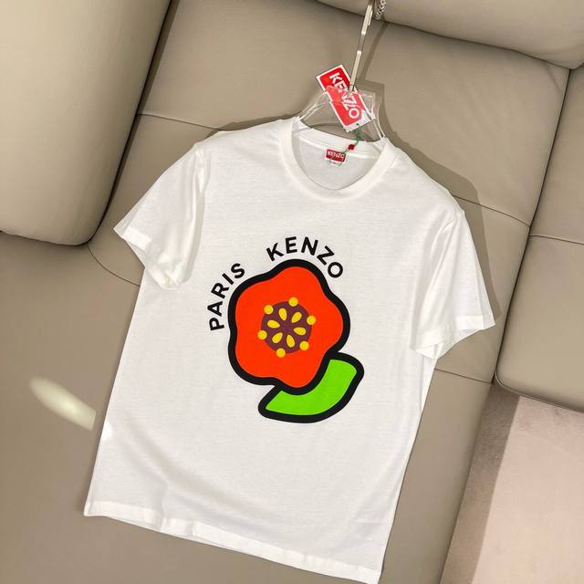 支持年后售后！ Kenz0 X Nigo 新品 T恤 海棠花又上新了 印花虞美人图案 修身版型 男女都可以穿 简约风格 休闲百搭 面料不会很厚 透气性特别好 打