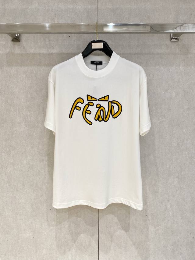 芬迪 Fendi 高克重纯棉短袖 立体绣花工艺 设计感十足 码数：S-3XL