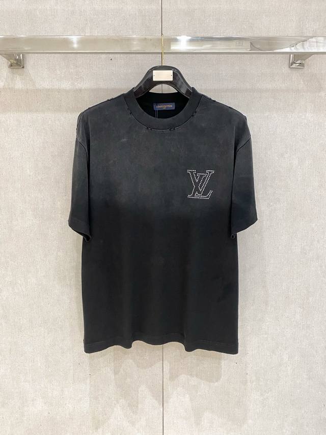 LV 高克重纯棉短袖 做旧订珠工艺 设计感十足 码数：M-3XL