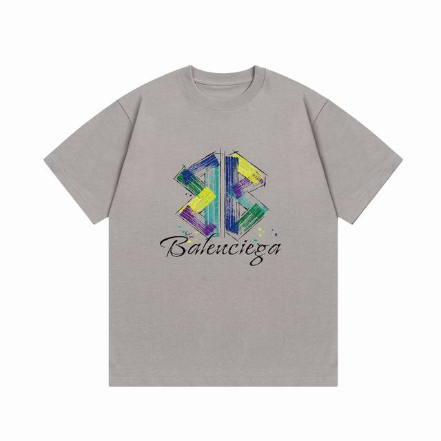 隔天到 BALENCIAGA 巴黎世家 涂鸦字母印花 Logo标识精致升级，灵感源自八十年代复古 原版面料 官方同款 短袖T恤 定制300克同缸染面料 手感非常