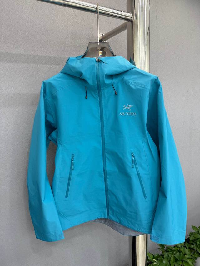 鸟家顶级版本LT-脂鯉蓝 ARC* Jacket-Men's始*户外防水硬壳冲锋衣机能风拉链夹克 整件采用高温无缝压胶工艺 袖口压胶定位相拼 下摆双层透气防水格