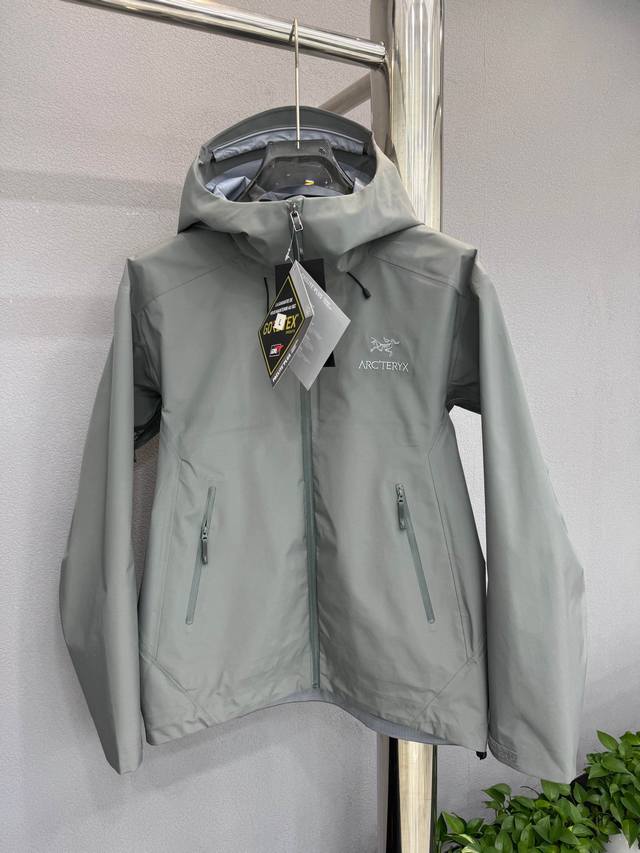 鸟家顶级版本LT-像素灰 ARC* Jacket-Men's始*户外防水硬壳冲锋衣机能风拉链夹克 整件采用高温无缝压胶工艺 袖口压胶定位相拼 下摆双层透气防水格