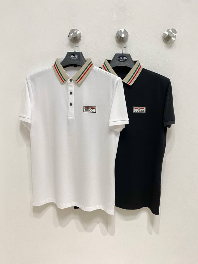 开春新品 古驰 2025ss夏季新款字母logo男士翻领Polo衫！经典商务男款，高端男装的天花板级别的商务男款！简约时尚大气不失优雅，单穿内搭体面过人，品质控