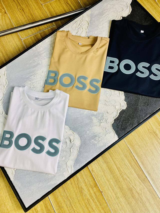 官网同款可穿205斤 雨果博斯Boss 原单品质 2025最新款短袖 精选专柜订制顶级双丝光棉进口面料 所有细节做工完美1比1复刻 还原正品百分百 原版五金 高