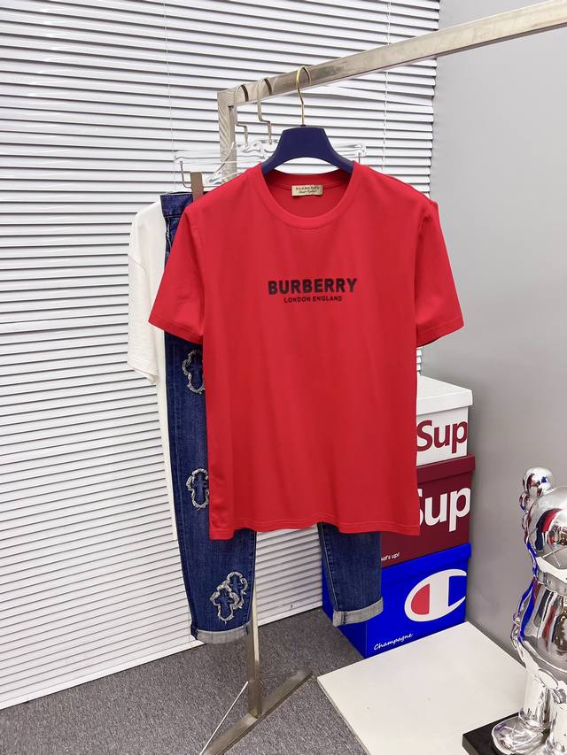 Burberry 巴宝莉 2025SS春夏最新款圆领时尚短袖T恤，官网同步，专柜纯棉面料！贴肤舒适，耐看又好穿，经典简约logo设计，原厂工艺一丝不苟，型男必备