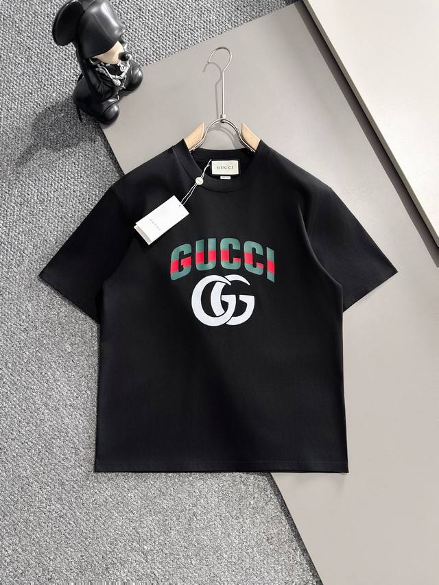 Gucci 古奇 2025年春夏新品上新 三标齐全 冰潮棉圆领短袖T恤 好货不用过多介绍 看细节 专柜码数：M-XXXL 175 140建议L，