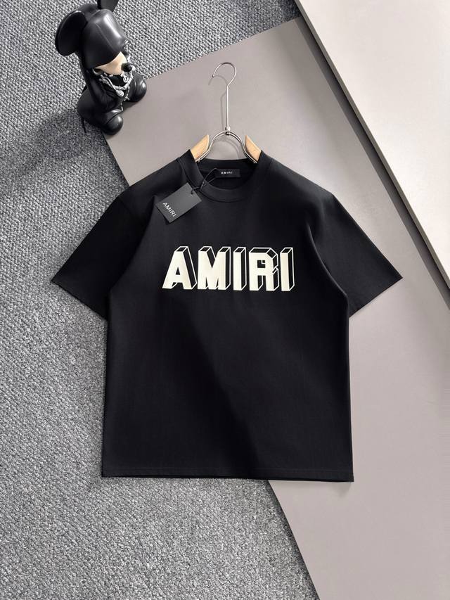 AMIRI 2025年春夏新品上新 三标齐全 冰潮棉圆领短袖T恤 好货不用过多介绍 看细节 专柜码数：M-XXXL 175 140建议L，